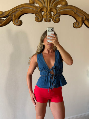 Lauren Linen High Rise Shorts