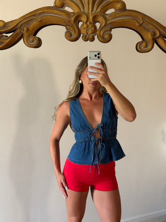 Lauren Linen High Rise Shorts