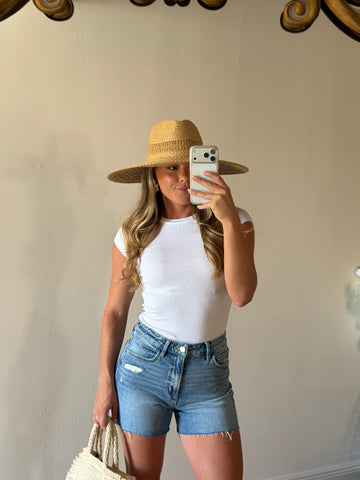 Serena Ribbed Cap Sleeve Top