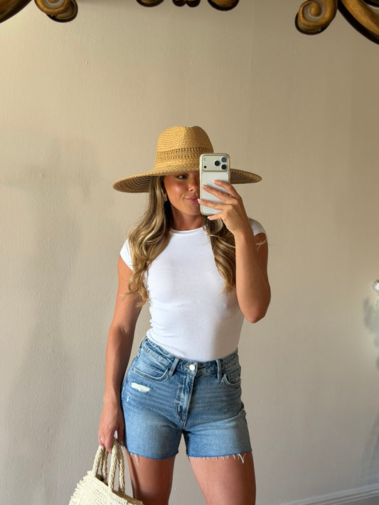 Serena Ribbed Cap Sleeve Top