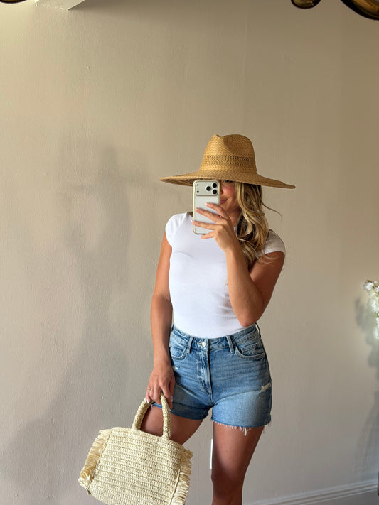 Serena Ribbed Cap Sleeve Top