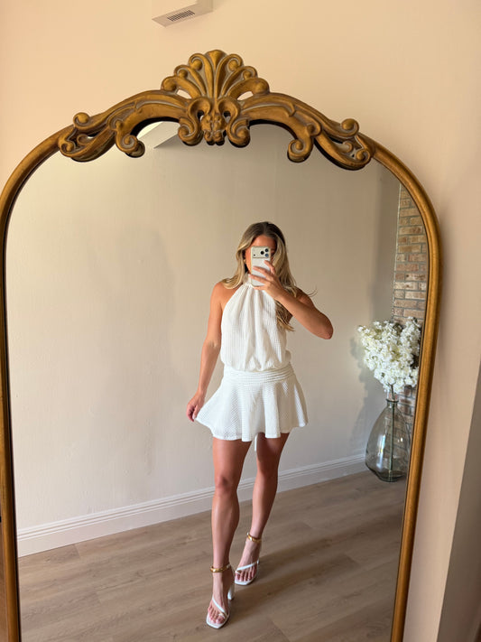 Margot High Neck Halter Mini Dress