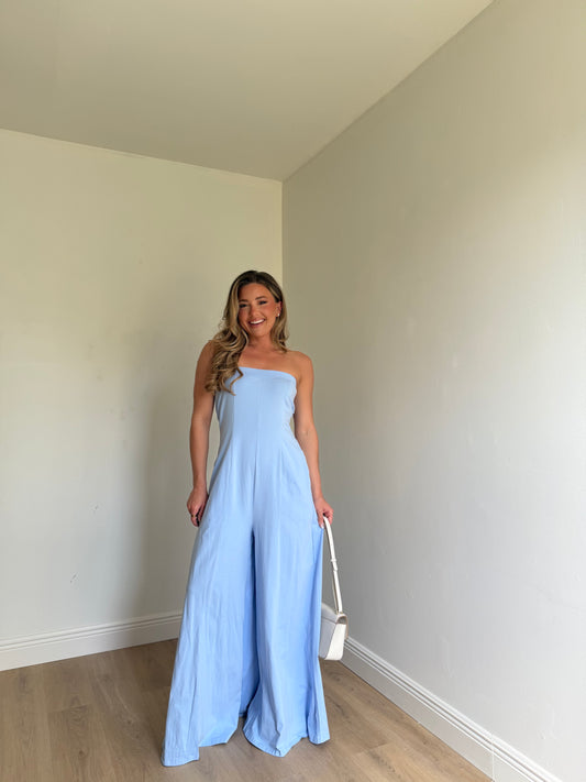 Sophia Strapless Wide-Leg Jumpsuit