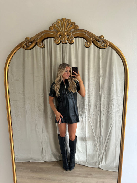 Kristen Faux Leather Dress