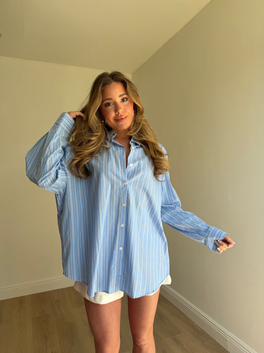 Macy Oversized Striped Shirt