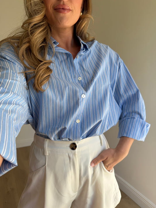 Macy Oversized Striped Shirt