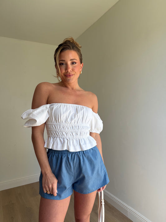 Talia Puff Sleeve Smocked Top