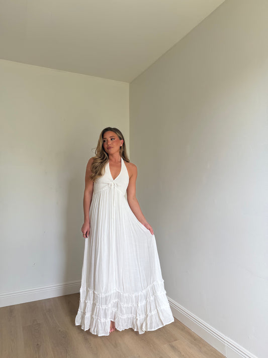 Seaside Honey Halter Neck Maxi Dress || RESTOCK