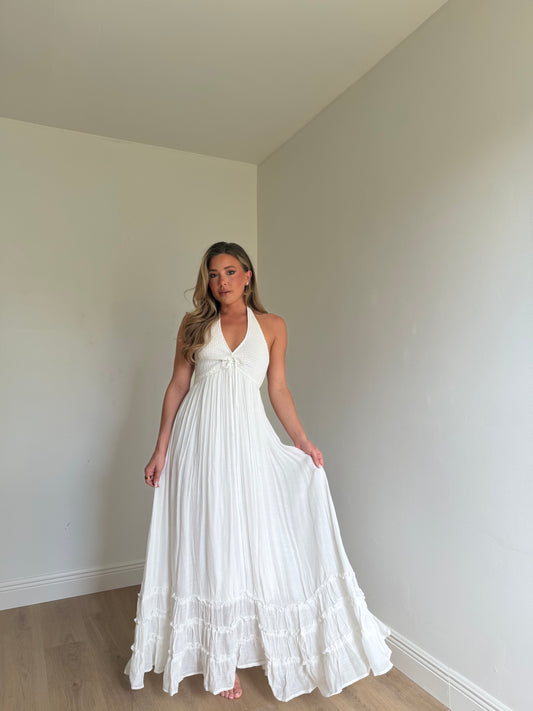 Seaside Honey Halter Neck Maxi Dress || RESTOCK