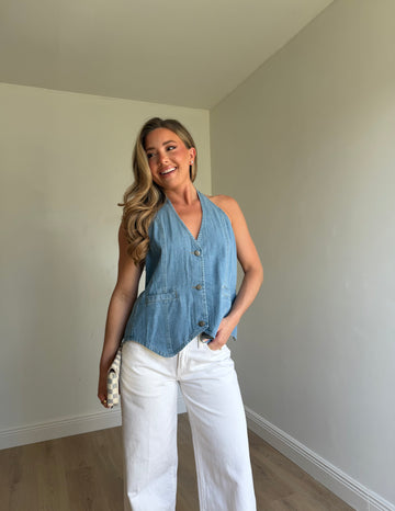 Dottie Denim Halter Top