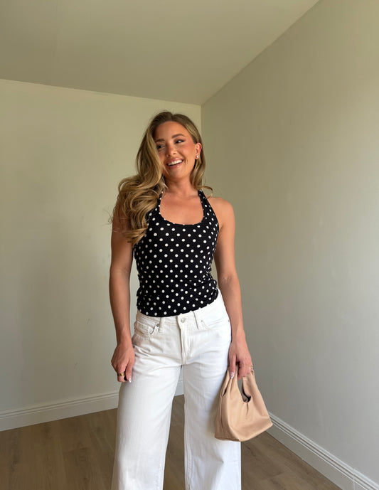 Selena Polka Dot Halter Top || RESTOCK