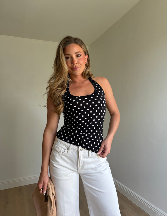 Selena Polka Dot Halter Top || RESTOCK