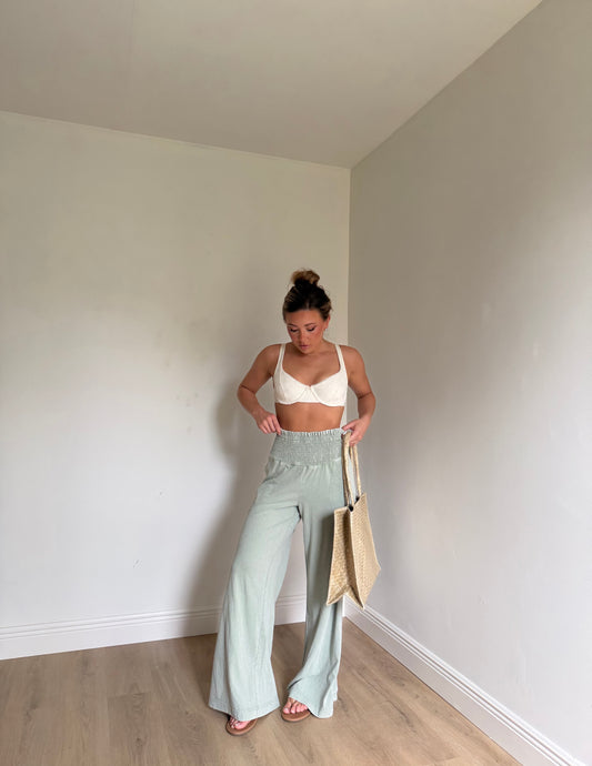 Willow Wide-Leg Smocked Waist Pants