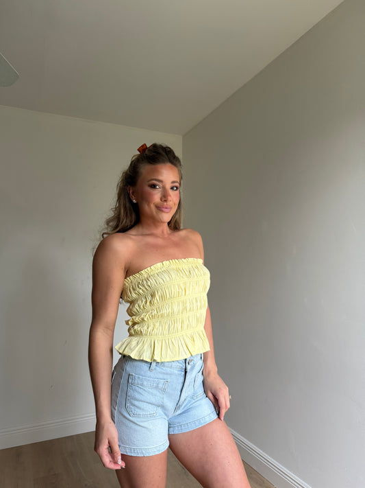 Maddy Smocked Ruffle Tube Top || RESTOCK