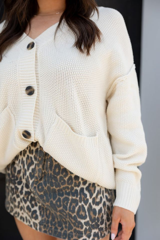 Jenny Button-Front Oversized Cardigan