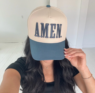 Amen Vintage Trucker Hat, Slate Blue