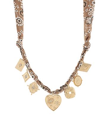 Heart Charm Scarf Necklace