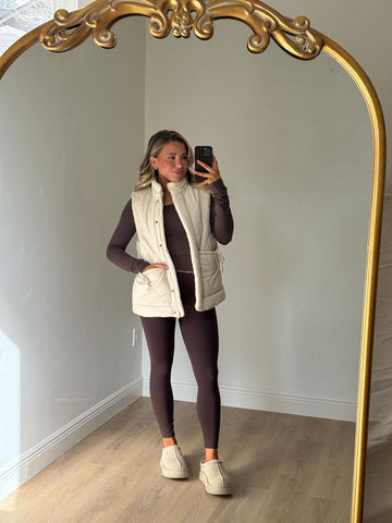 Quilted Ribbon Tie Puffer Vest