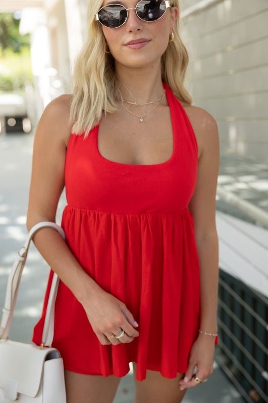 Hannah Halter Babydoll Romper- 2 COLORS!