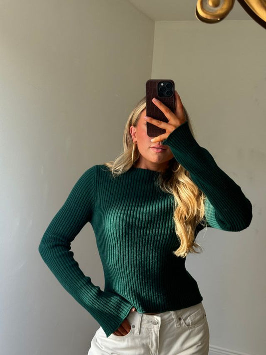 Taylor Mock Neck Ribbed Knit Top