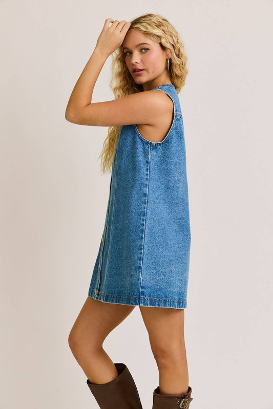 Daphne Button Down Denim Mini Dress
