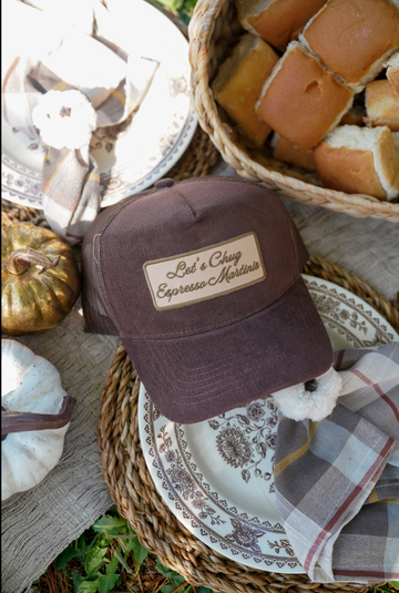 Let's Chug Espresso Martinis Corduroy Trucker Hat