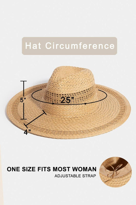 Boho Flat Brim Straw Hat *PICKUP ONLY- NO SHIPPING*