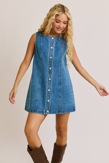 Daphne Button Down Denim Mini Dress