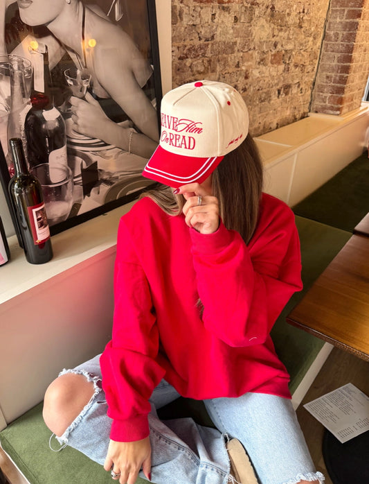 RESTOCK: Leave Him on Read Vintage Hat, Red