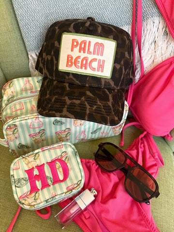 Palm Beach Vintage Trucker Hat, Leopard