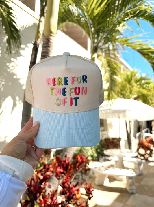Here for the Fun of it Corduroy Trucker Hat
