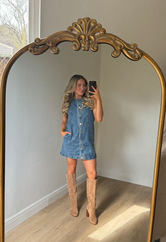 Daphne Button Down Denim Mini Dress