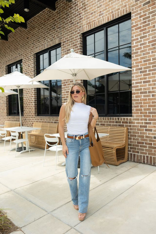 Essential Sleeveless Mock-Neck Top