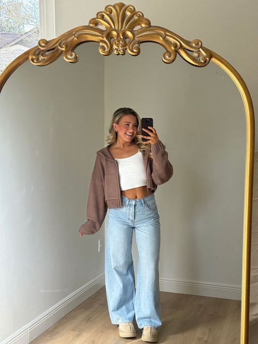 Kimberly Knit Zip Up Hoodie Sweater