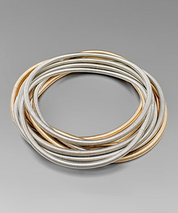 Multi Row Guitar String Bracelets, Two Tone