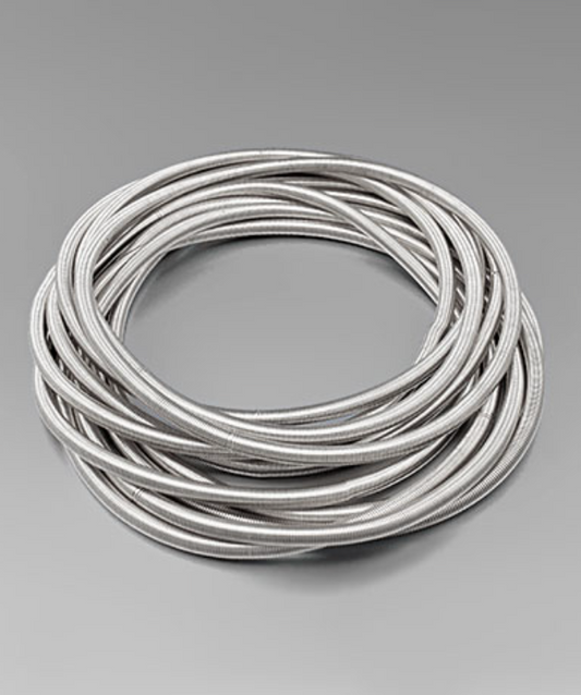 Multi Row Guitar String Bracelets, Silver